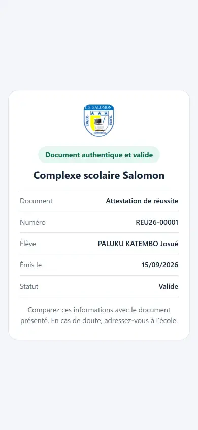 Checking a document with its QR: authentic and valid