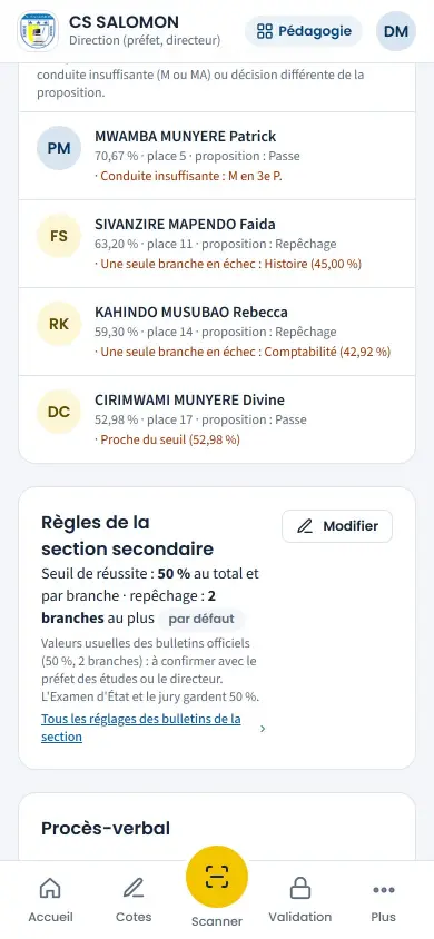Délibération : cas à discuter et règles de la section