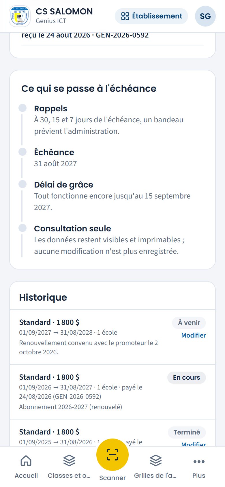 Factures et paiements (téléphone)