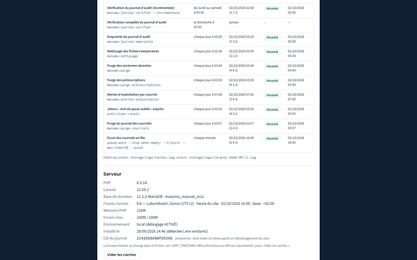 Informations du serveur (ordinateur)