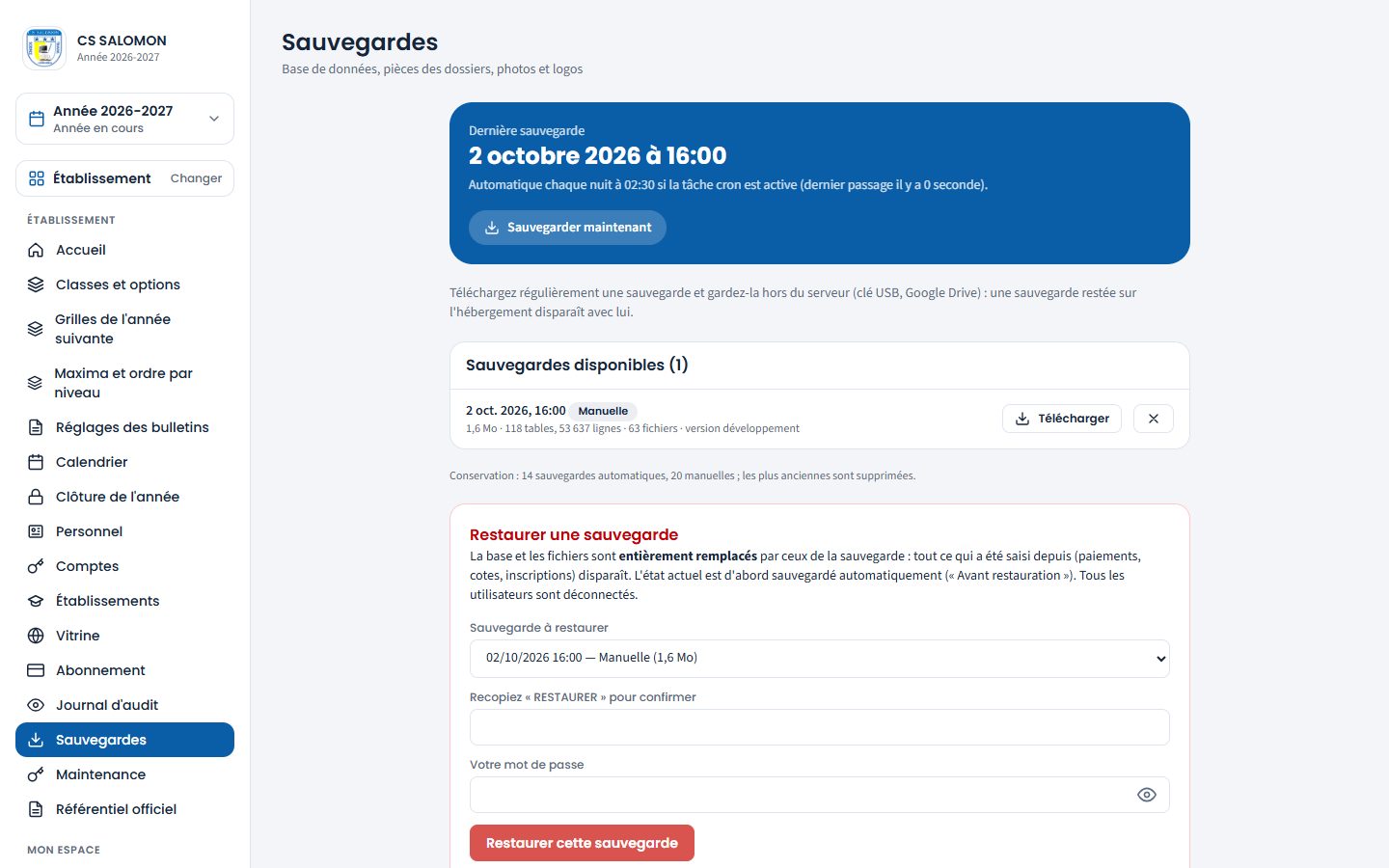 Sauvegardes vues par Genius ICT (ordinateur)