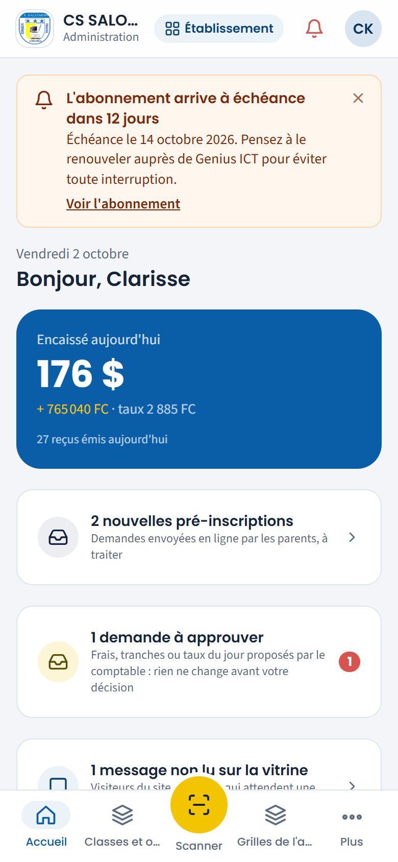Rappel avant l'échéance (téléphone)