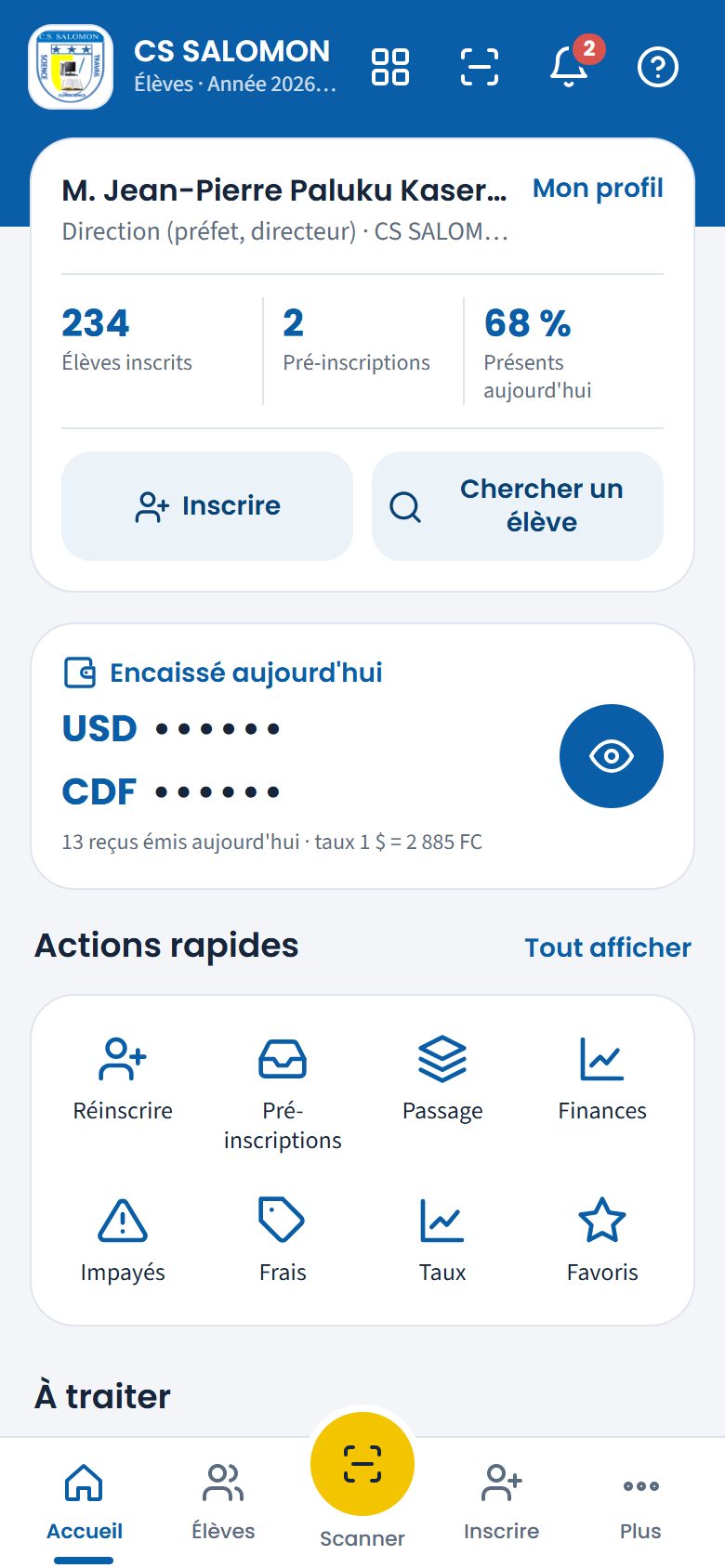Accueil du directeur (téléphone)