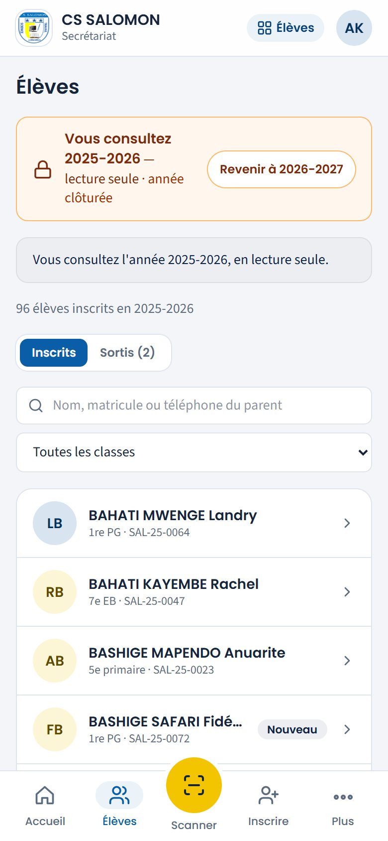 Élèves de 2025-2026 en lecture seule (téléphone)