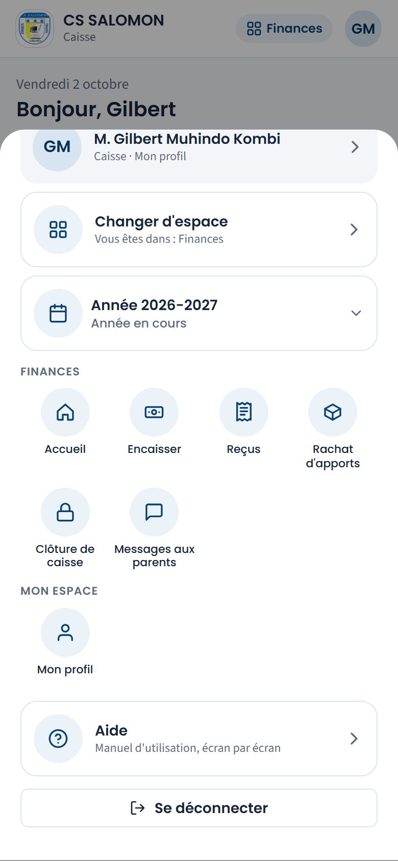 Bouton Se déconnecter (téléphone)