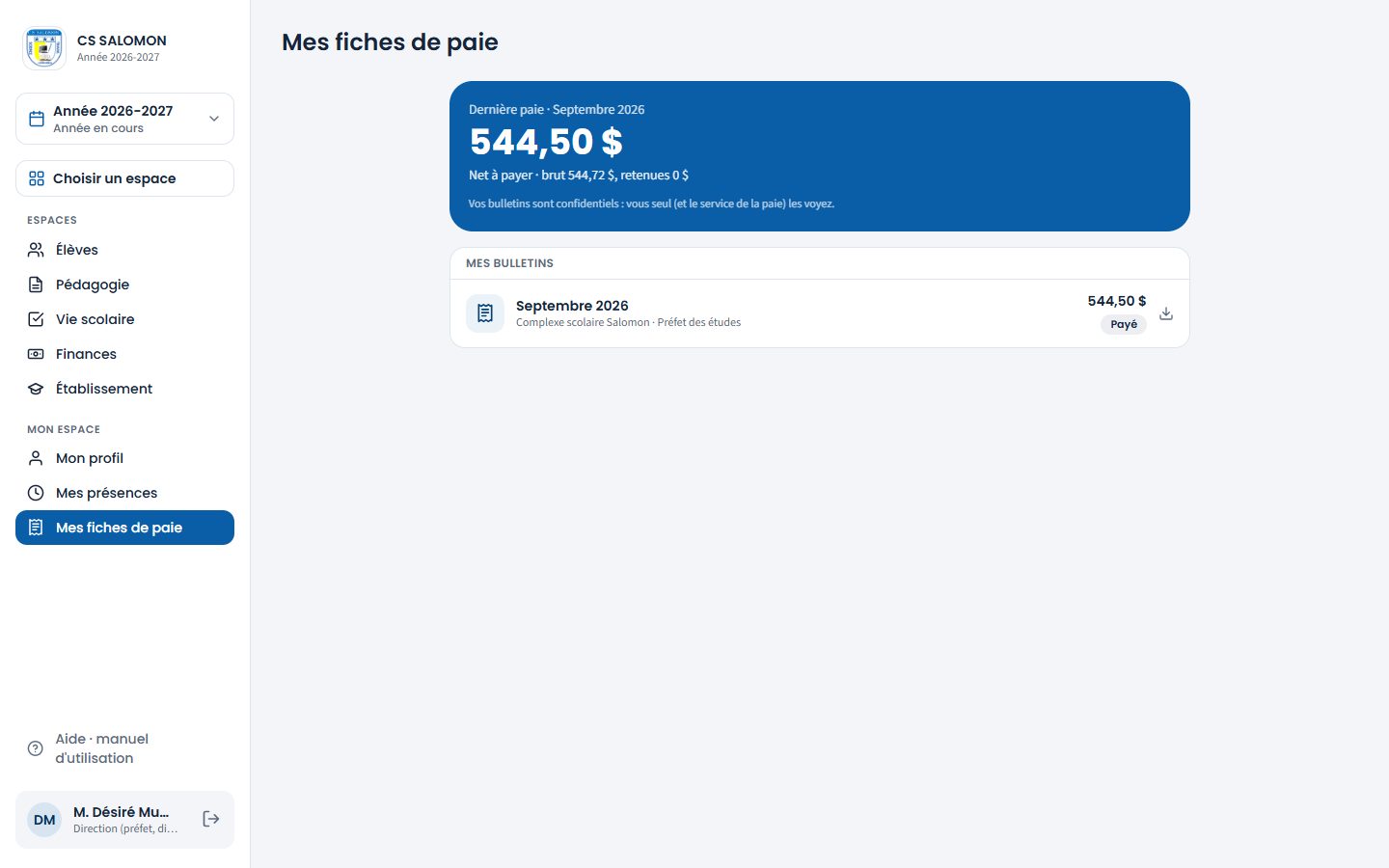 Mes fiches de paie du préfet (ordinateur)