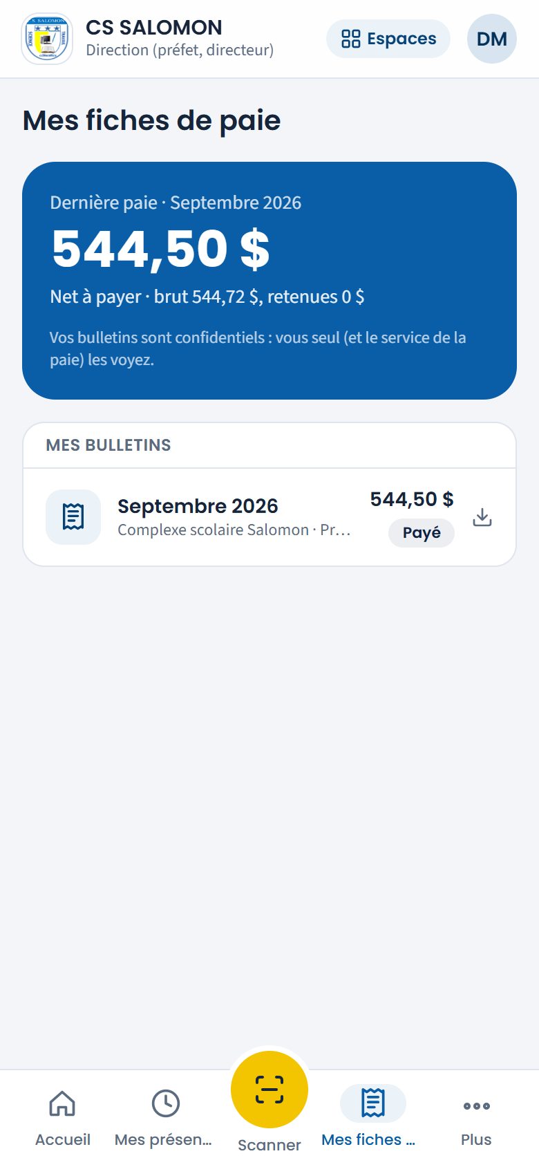 Mes fiches de paie du préfet (téléphone)