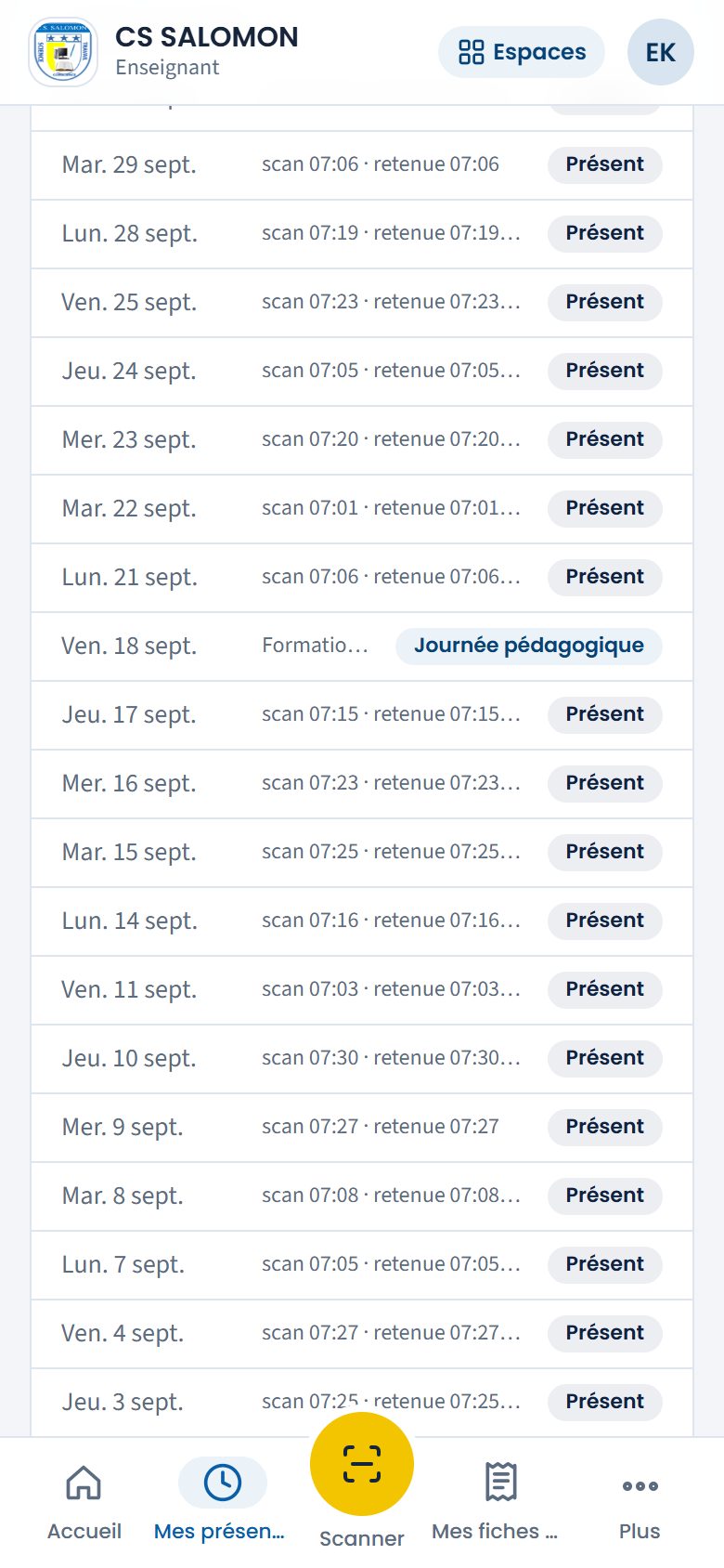 Jour par jour de septembre (téléphone)