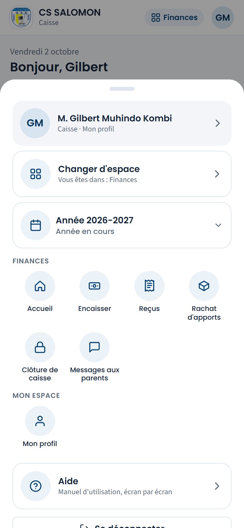 Feuille Plus de la caisse (téléphone)