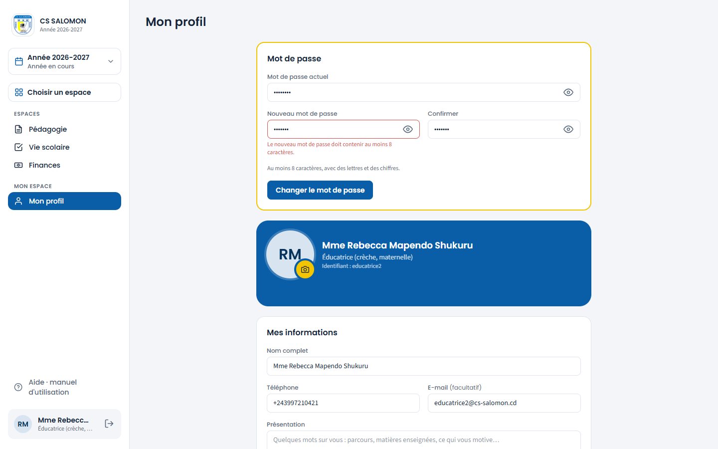 Nouveau mot de passe refusé (ordinateur)