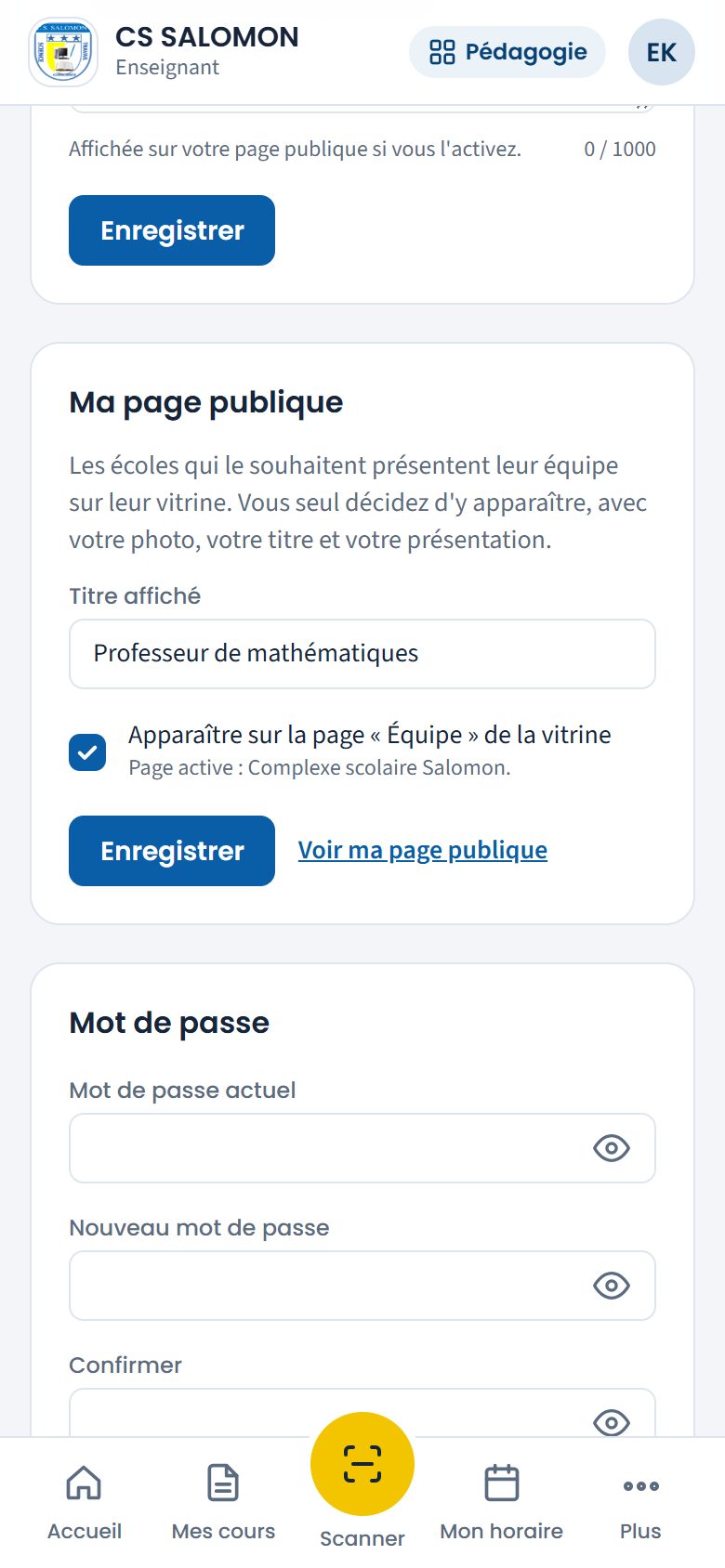 Ma page publique (téléphone)