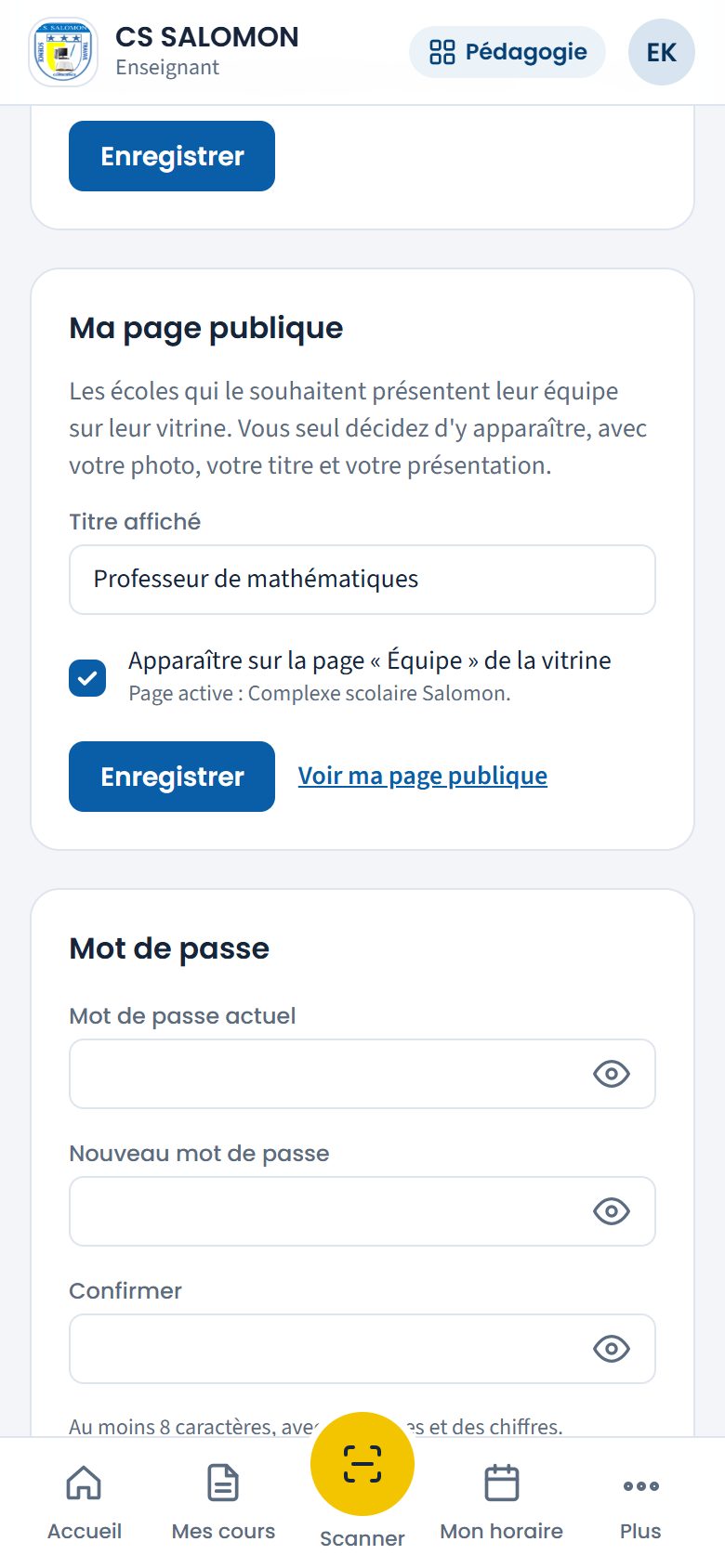 Changer son mot de passe (téléphone)