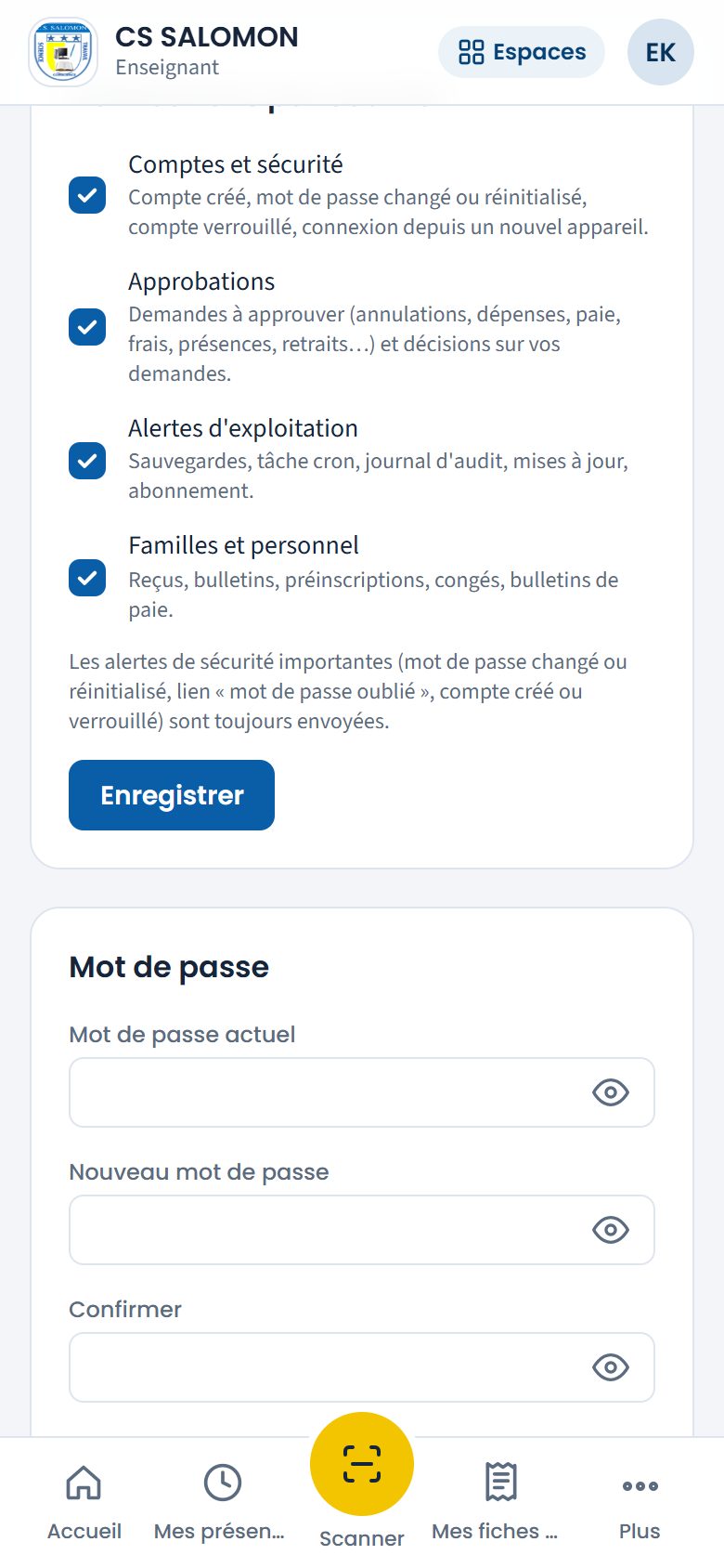 Notifications par courriel (téléphone)