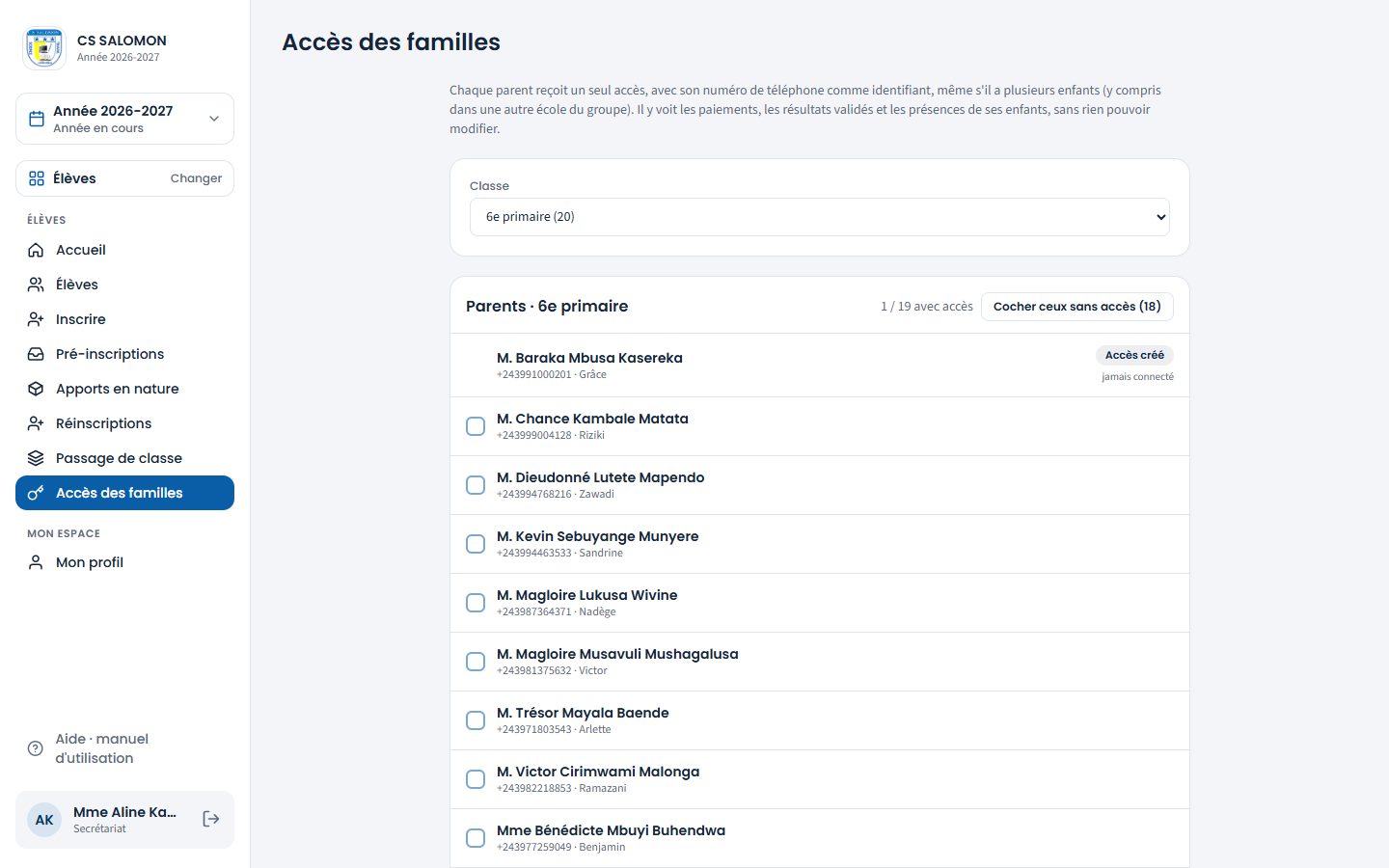 Parents de la 6e primaire (ordinateur)