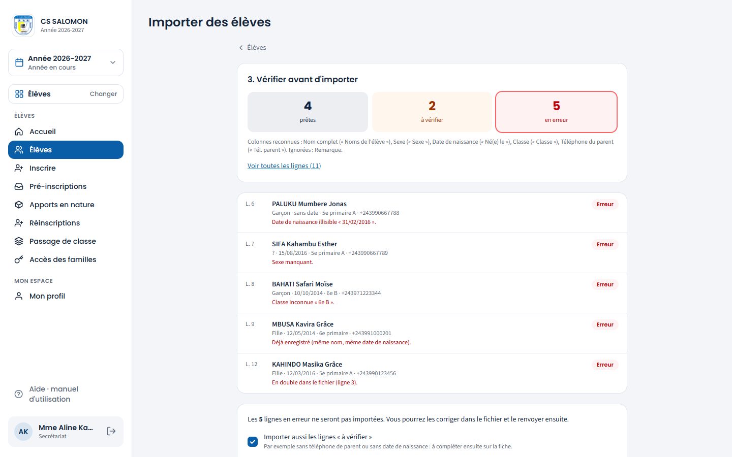 Résultat de la vérification du fichier (ordinateur)