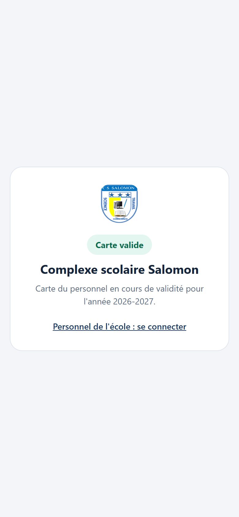 Vérification publique d'une carte du personnel (téléphone)