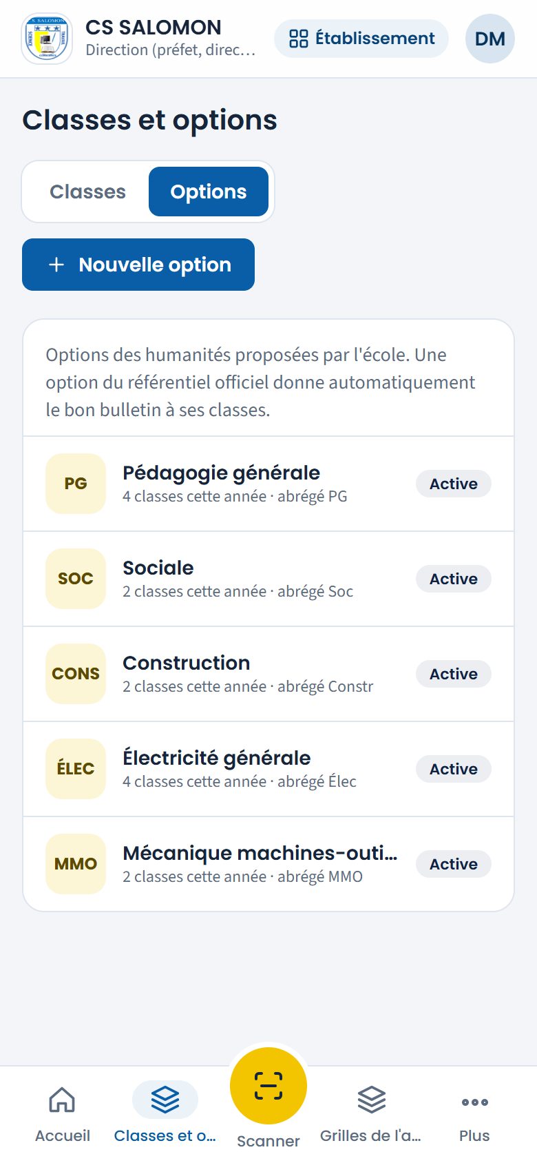 Options des humanités (téléphone)