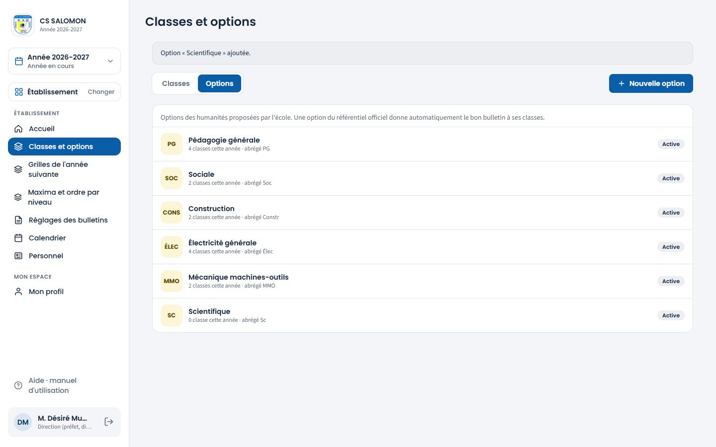 Option ajoutée (ordinateur)