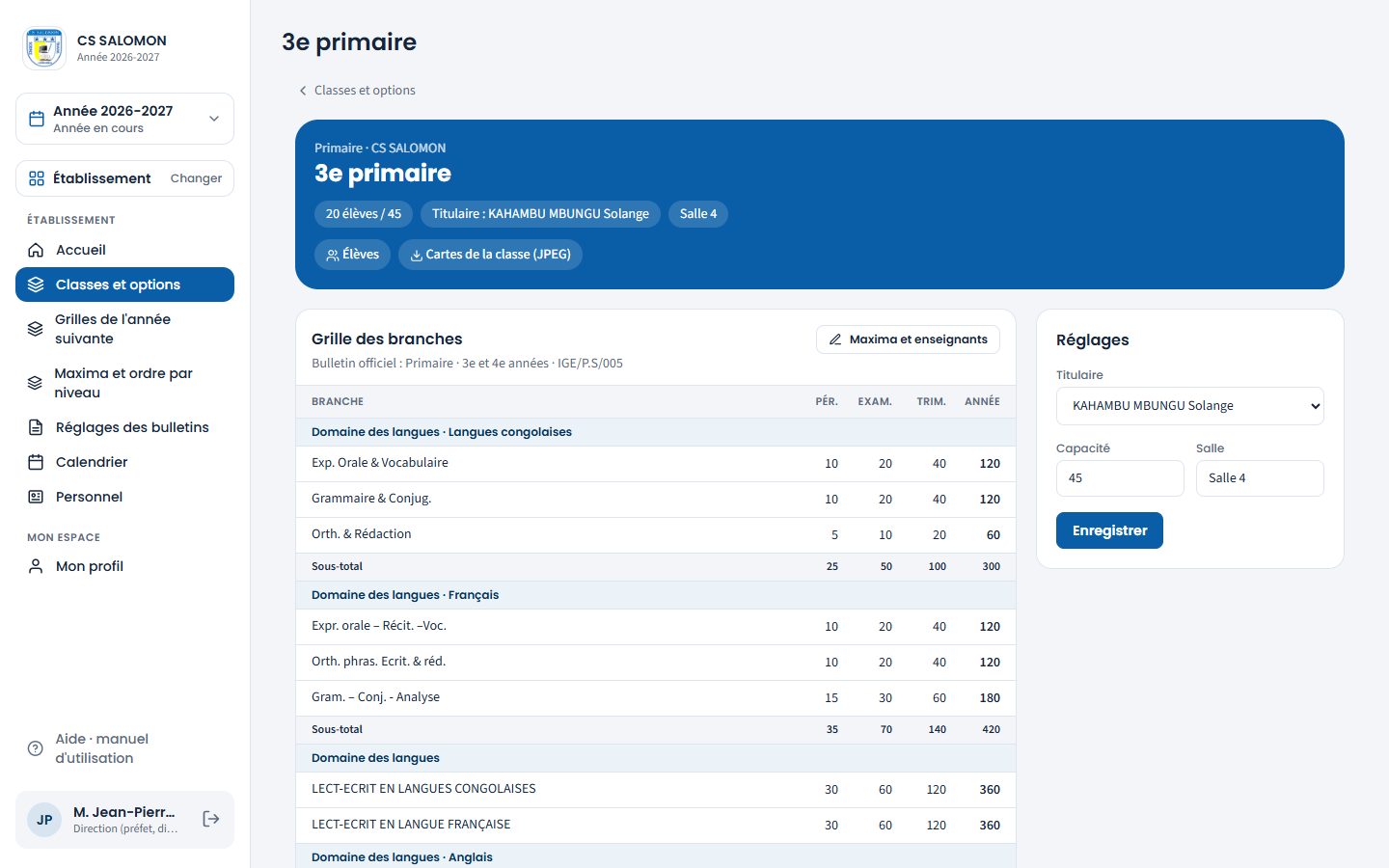 Fiche de la 3e primaire (ordinateur)