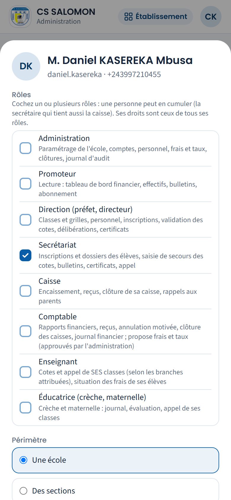 Accès d'un compte (téléphone)