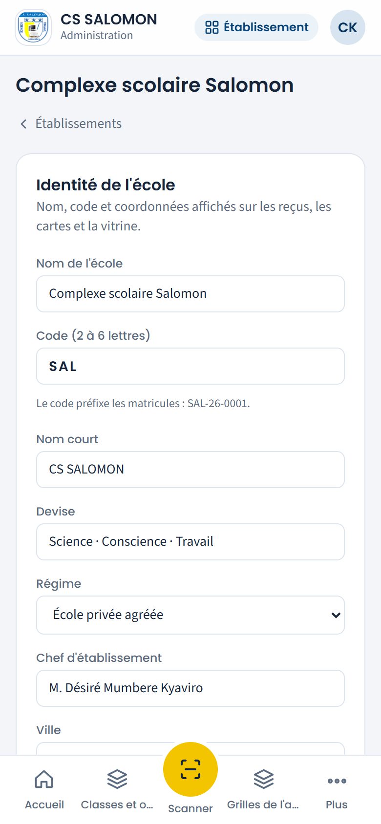 Identité de CS SALOMON (téléphone)