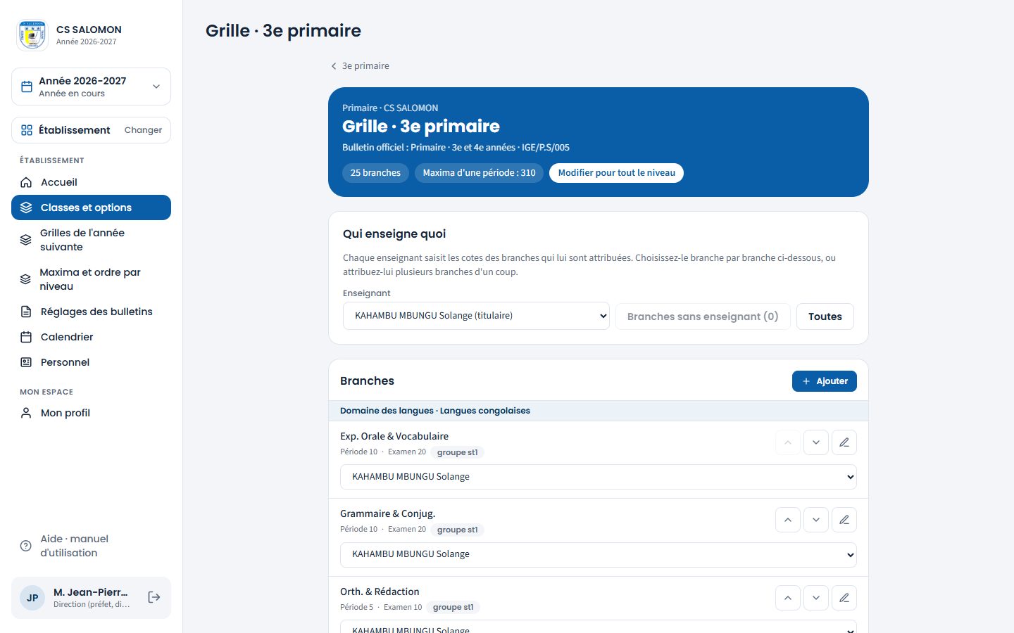 Grille de la 3e primaire (ordinateur)