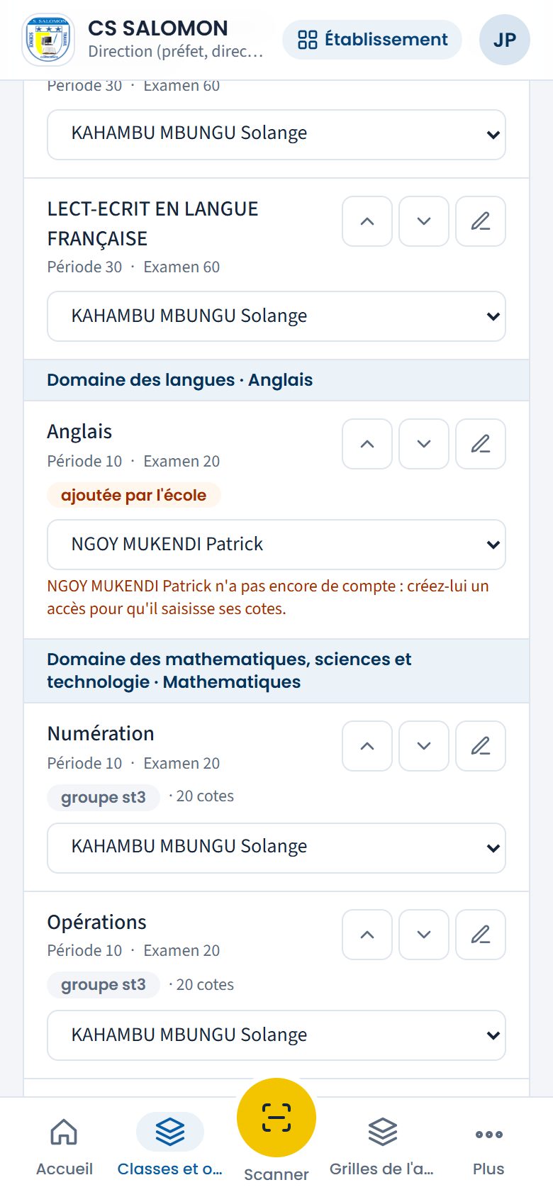 Attribution d'une branche (téléphone)