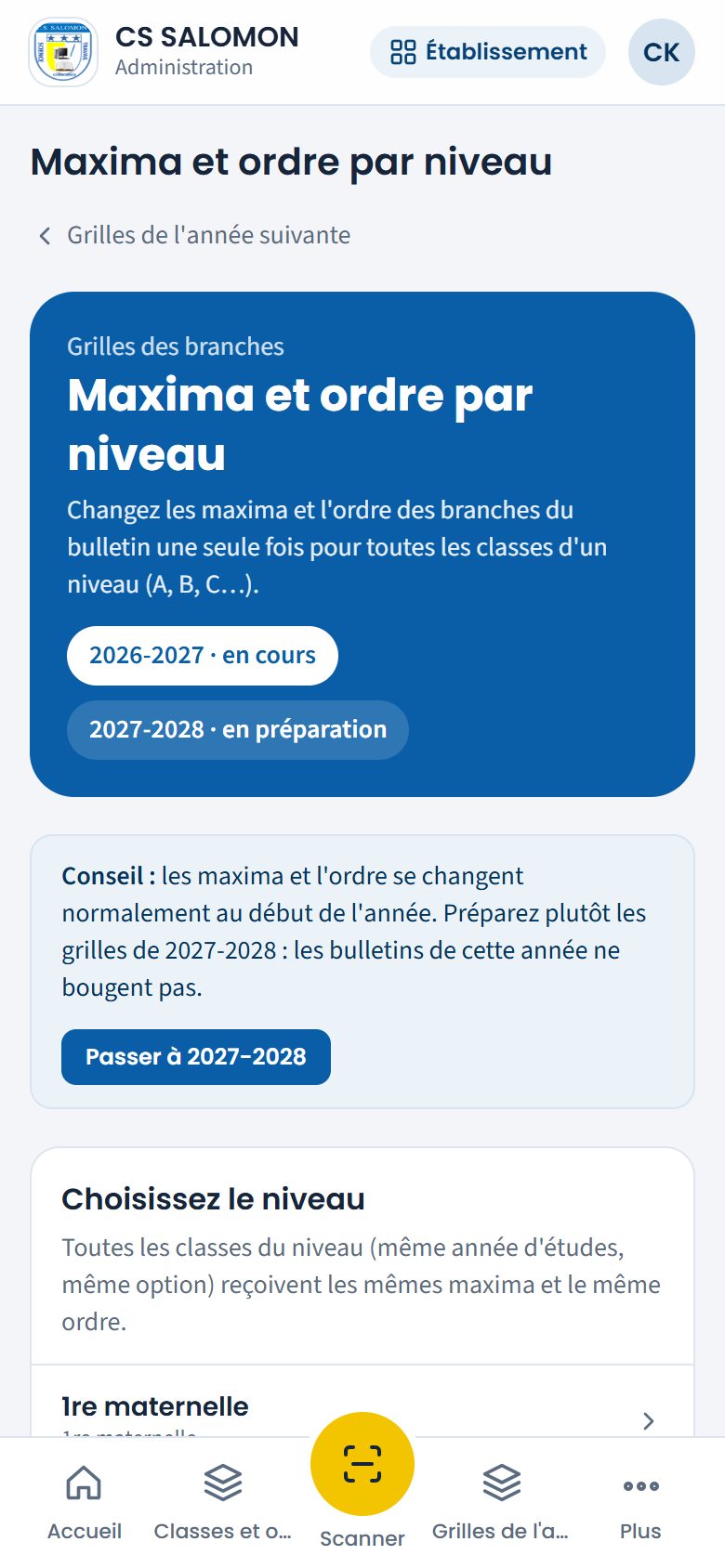 Liste des niveaux de CS SALOMON (téléphone)