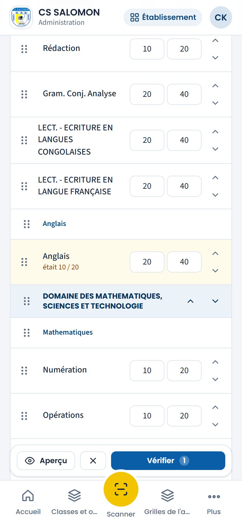 Maximum de l'anglais changé pour la 5e primaire (téléphone)