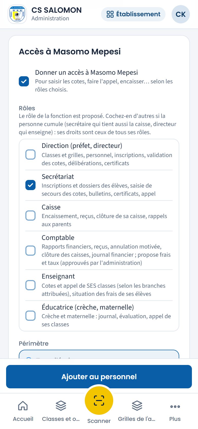 Accès à Masomo Mepesi (téléphone)