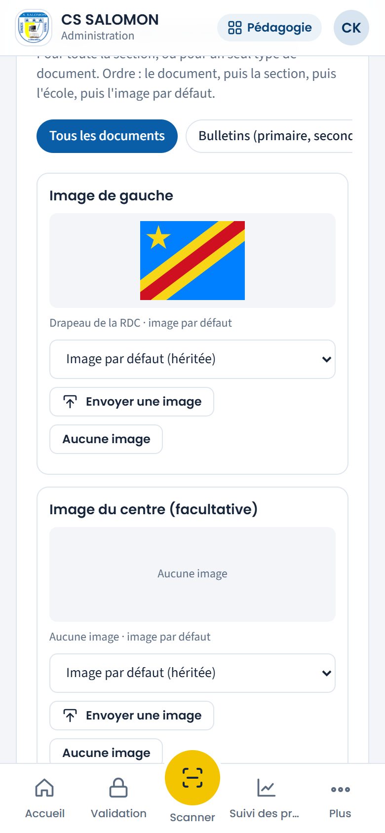Images des documents de la section primaire (téléphone)
