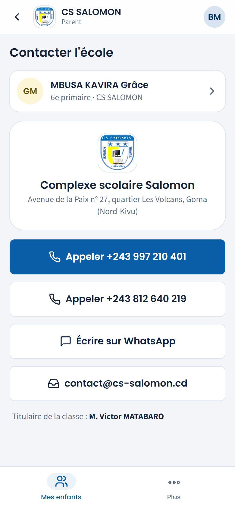 Contacts de CS SALOMON (téléphone)