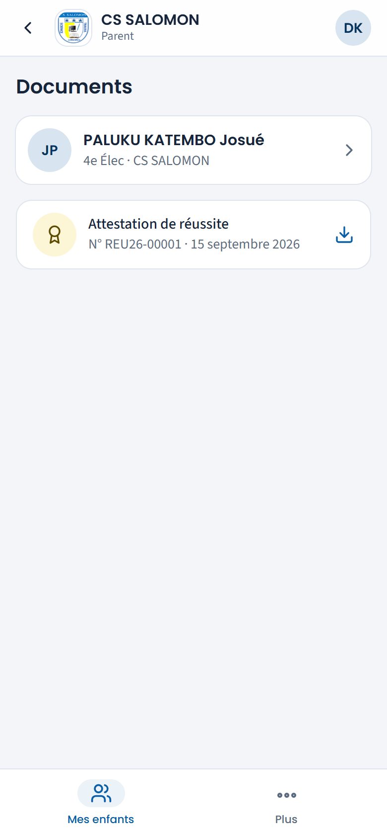 Documents de Josué (téléphone)