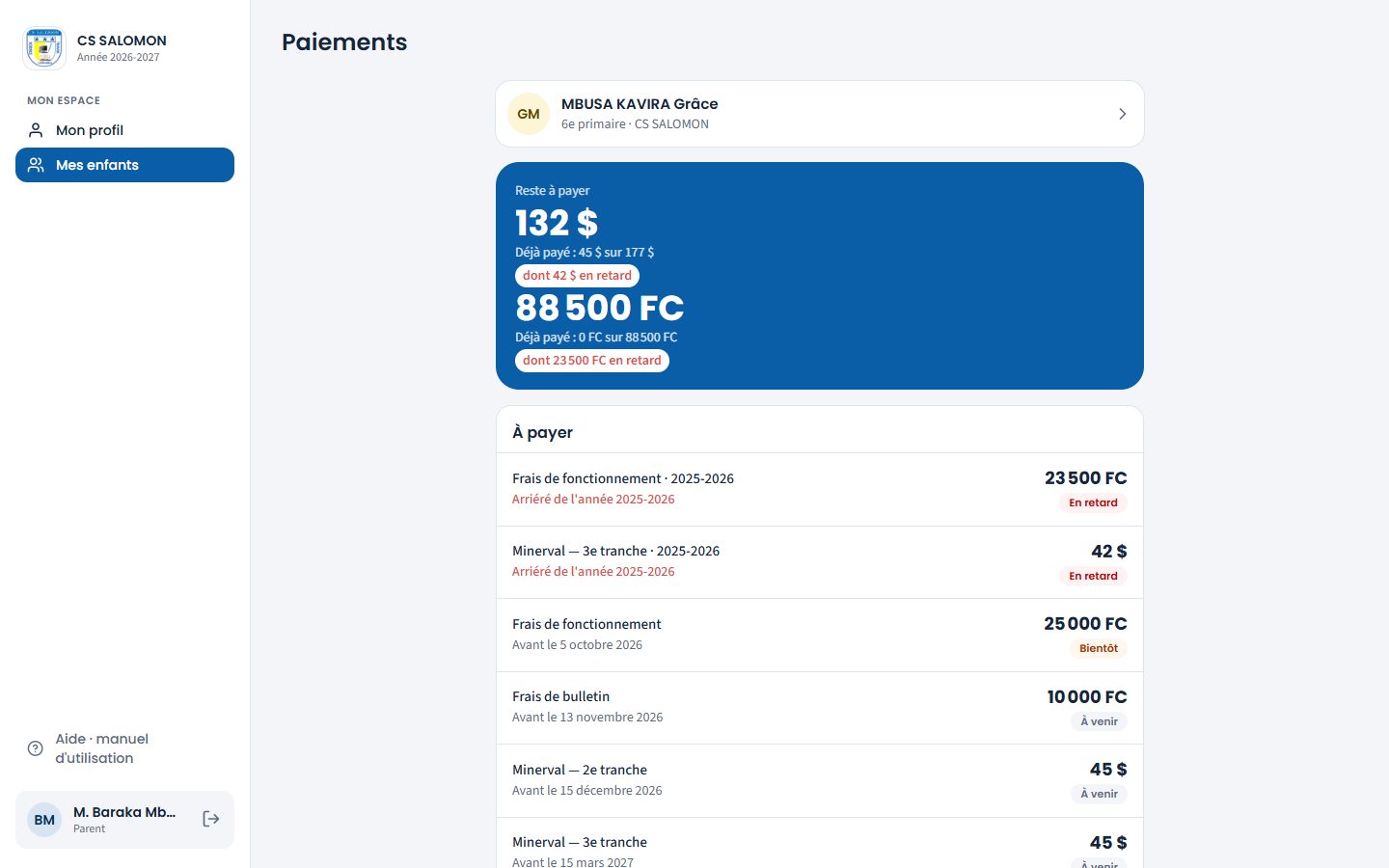 Reste à payer de Grâce (ordinateur)