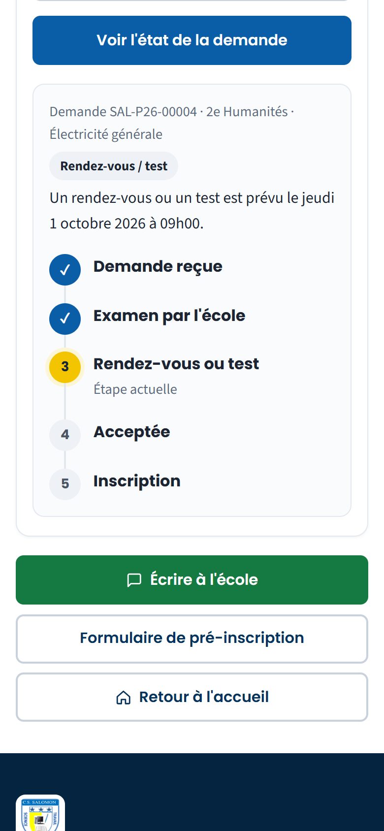 Suivi d'une demande (téléphone)