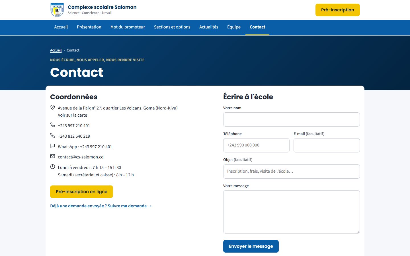 Page Contact (ordinateur)