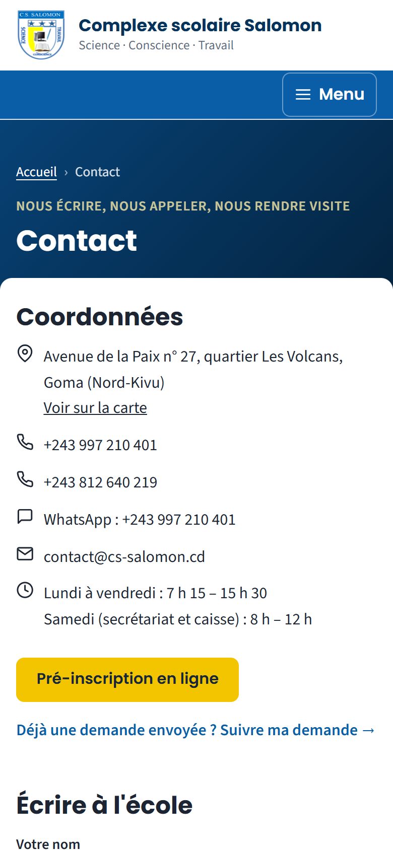 Page Contact (téléphone)