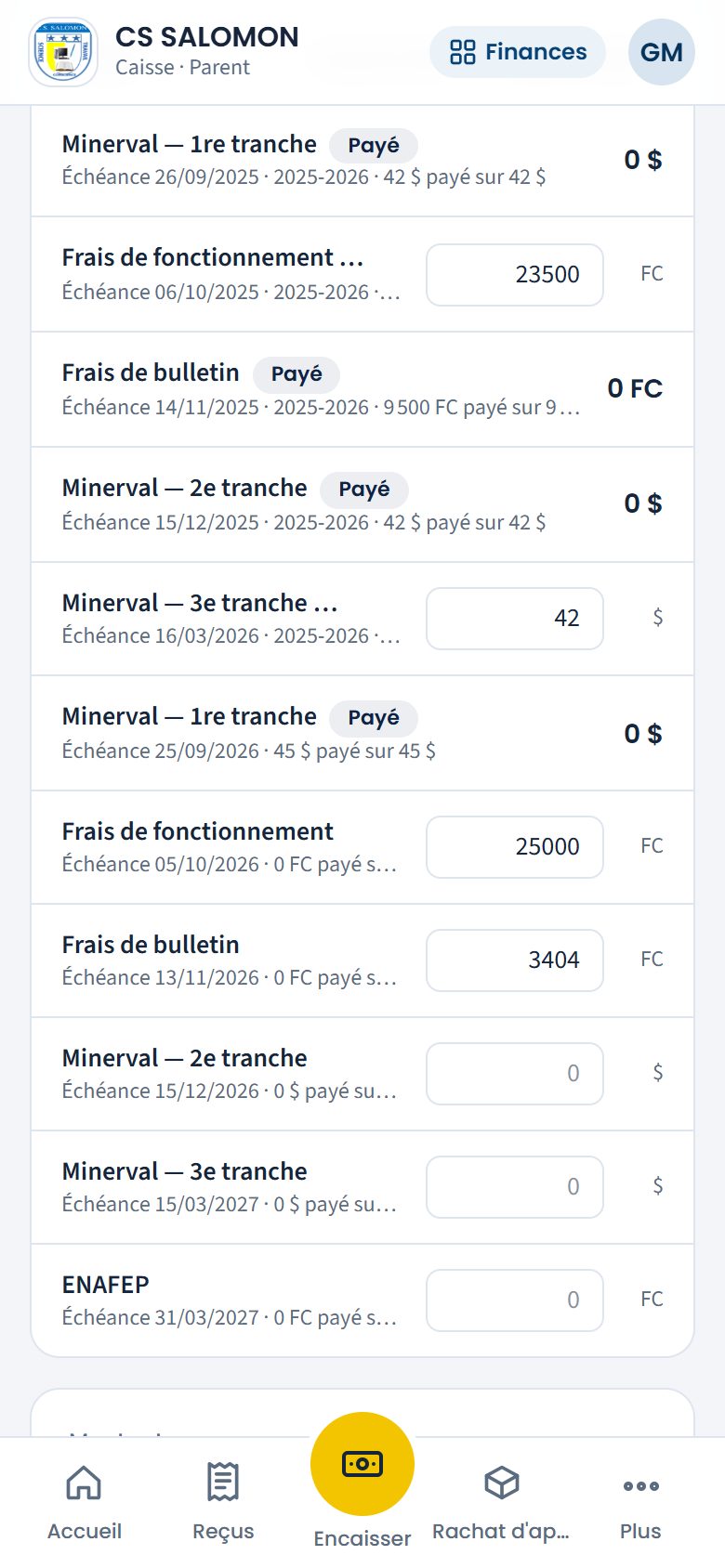 Imputation modifiée à la main (téléphone)