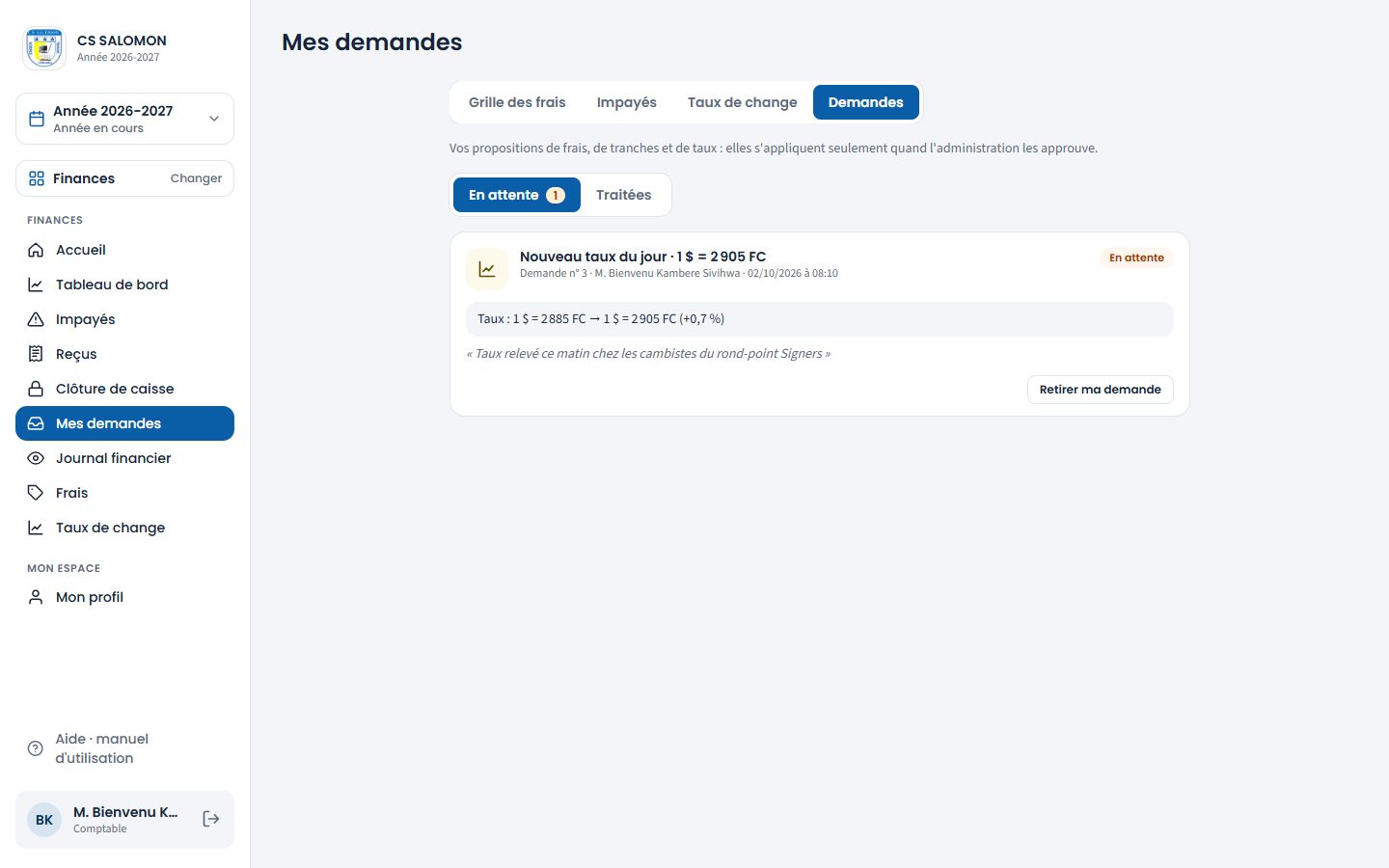 Mes demandes en attente (ordinateur)