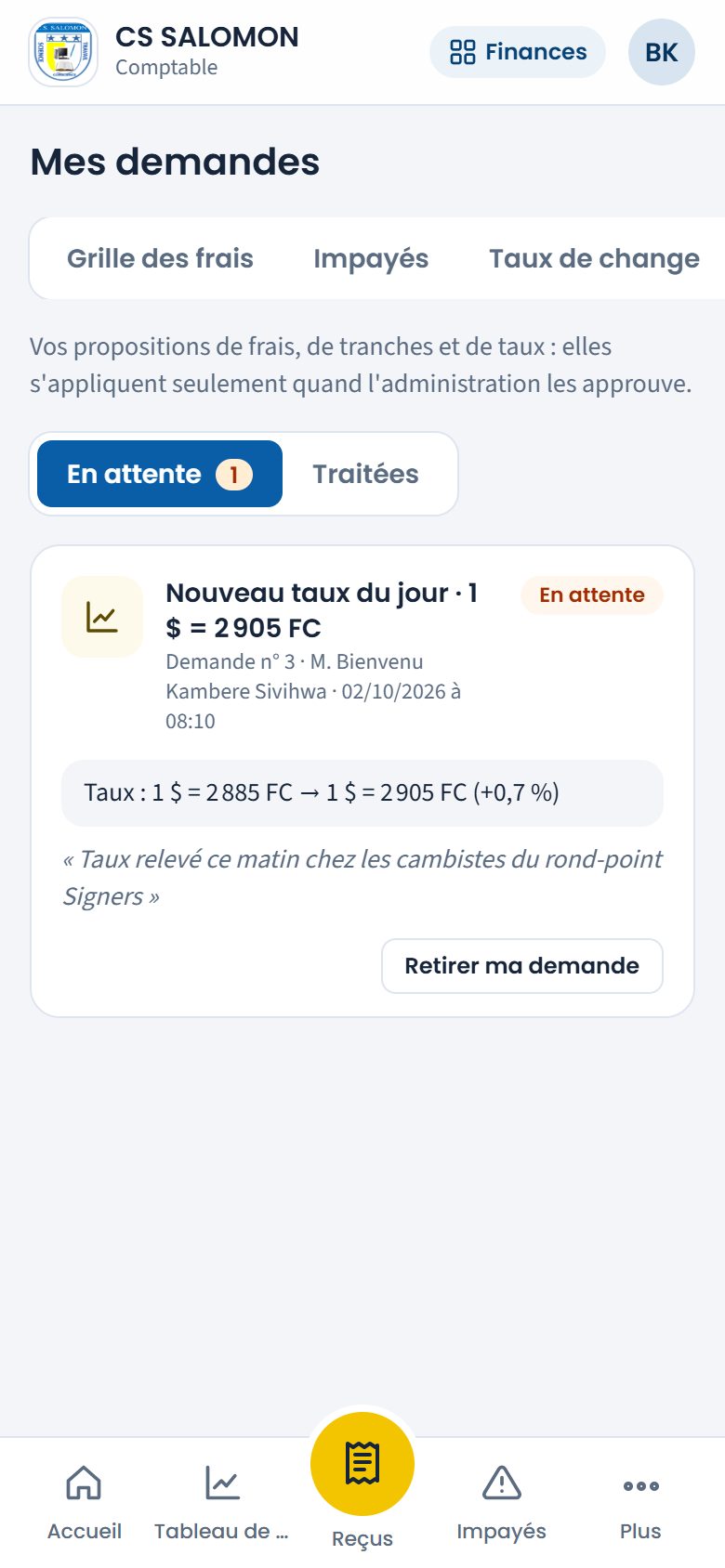 Mes demandes en attente (téléphone)