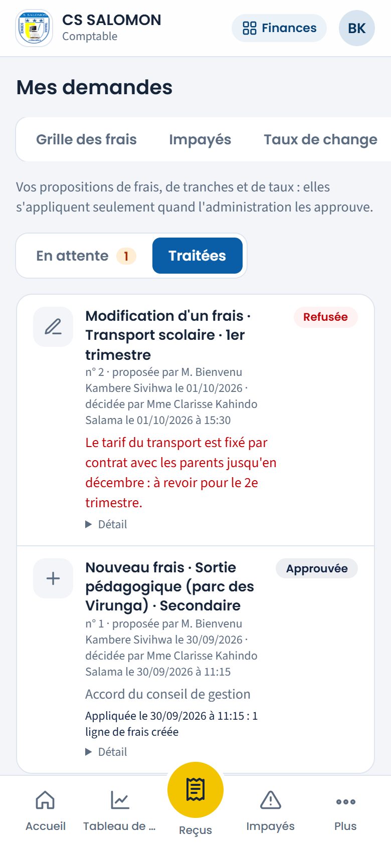 Mes demandes traitées (téléphone)