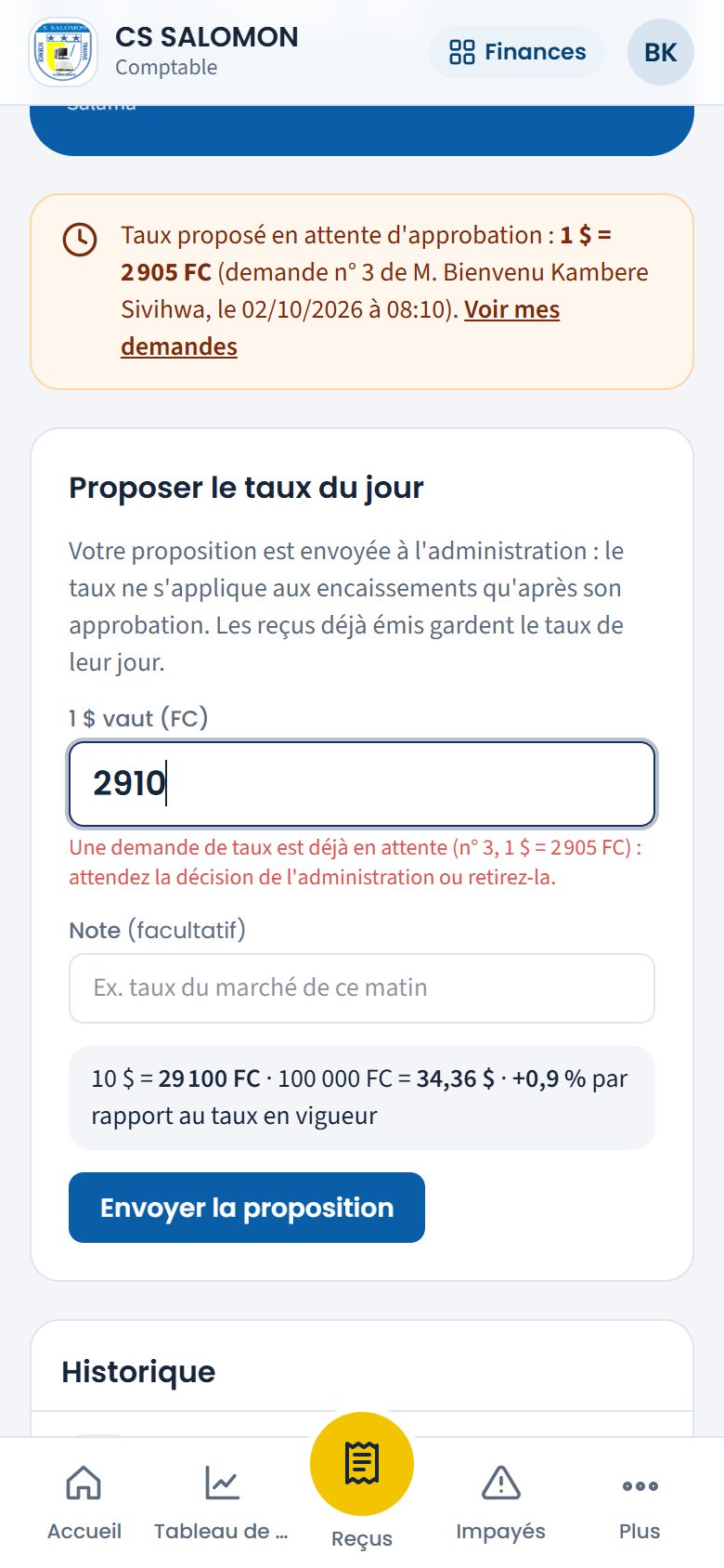 Deuxième demande de taux refusée (téléphone)