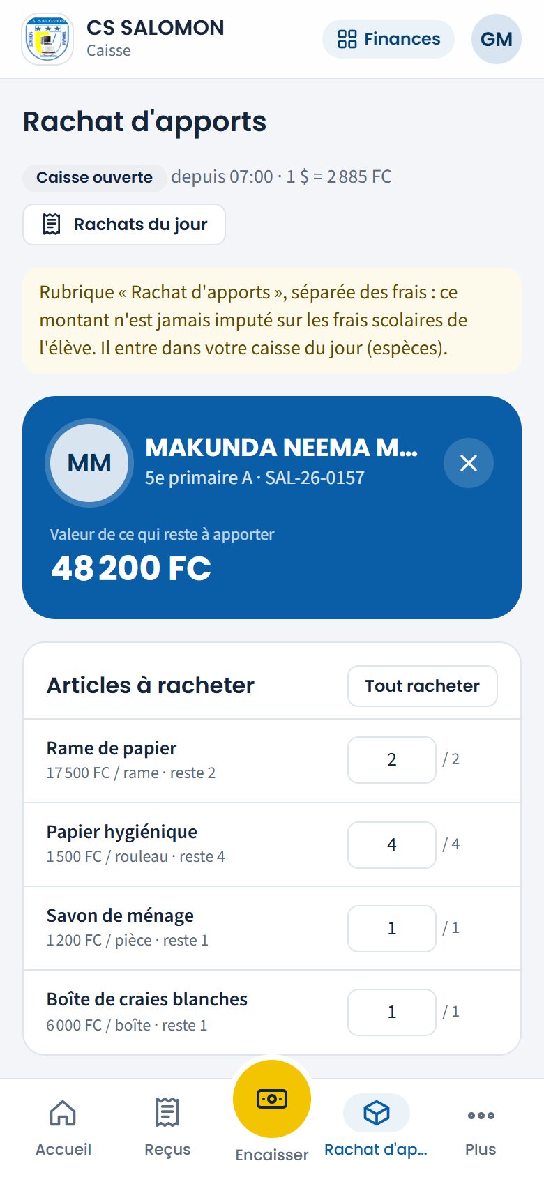 Articles à racheter (téléphone)