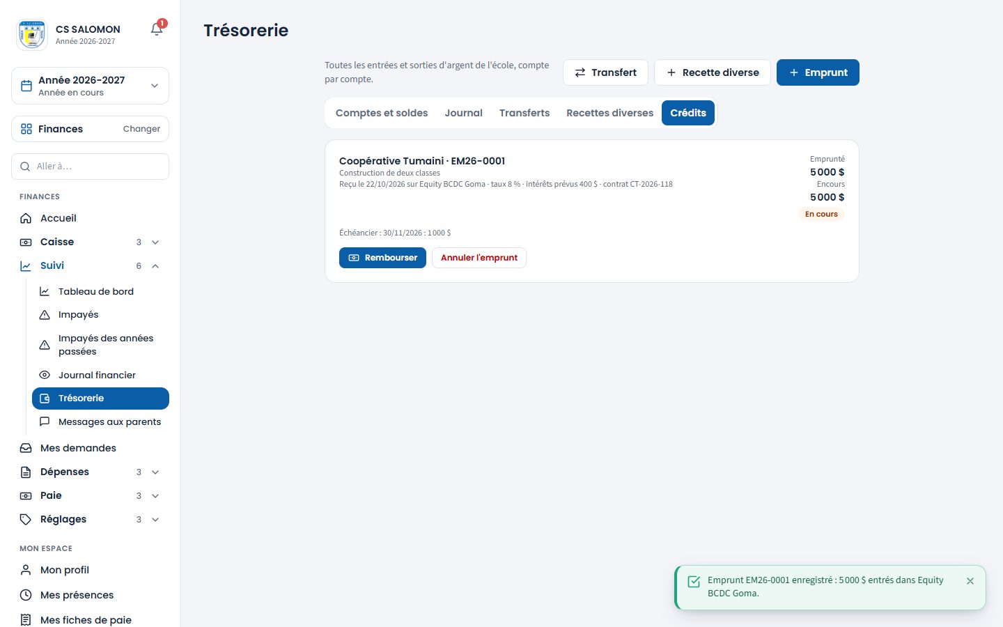 Emprunt enregistré (ordinateur)