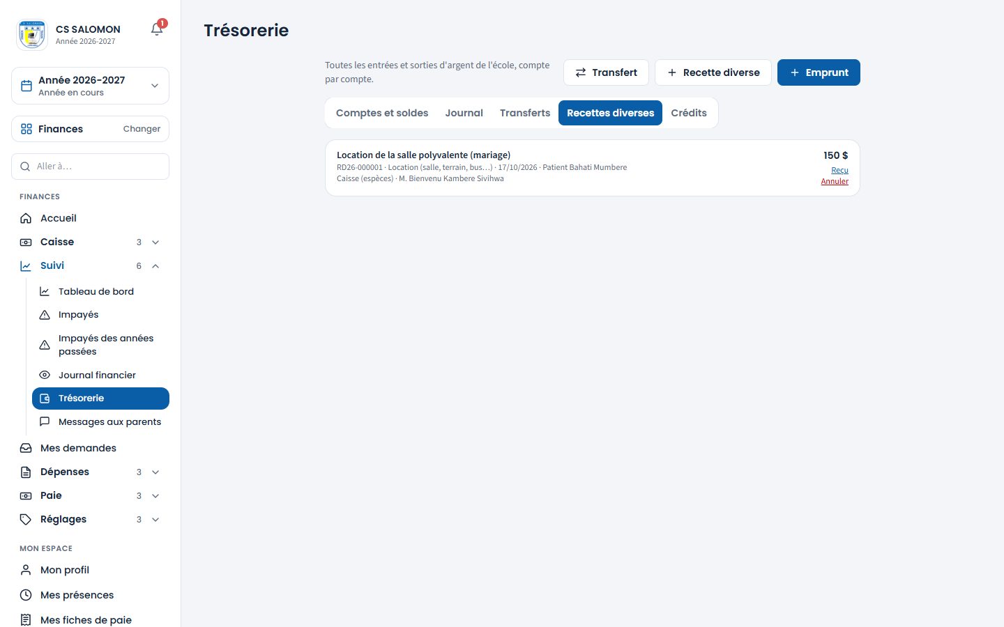 Liste des recettes diverses (ordinateur)