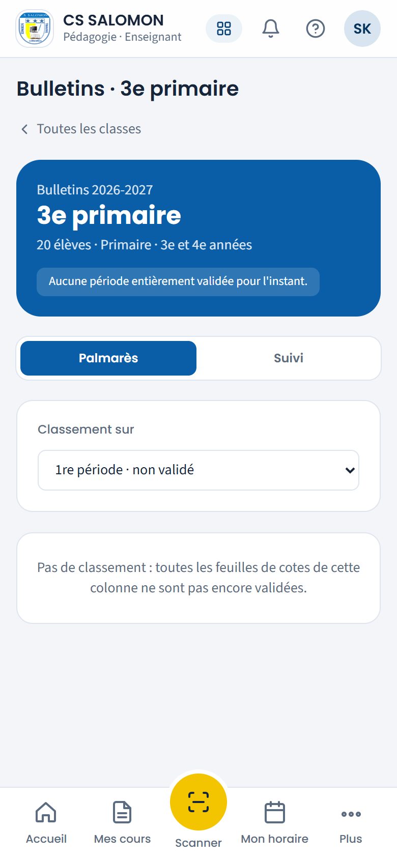 Bulletins vus par la titulaire (téléphone)