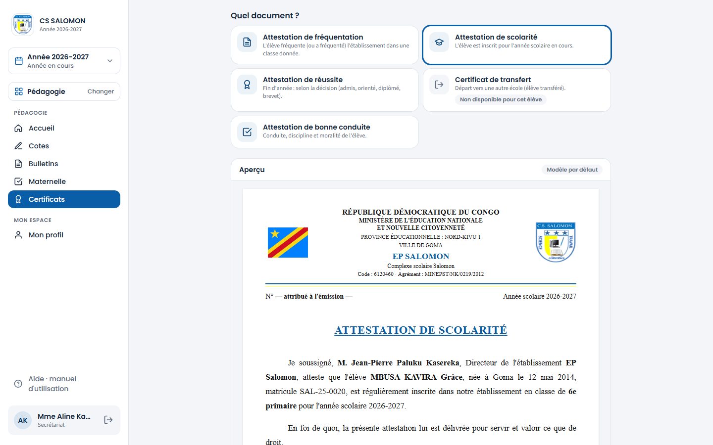 Choix du document et aperçu (ordinateur)