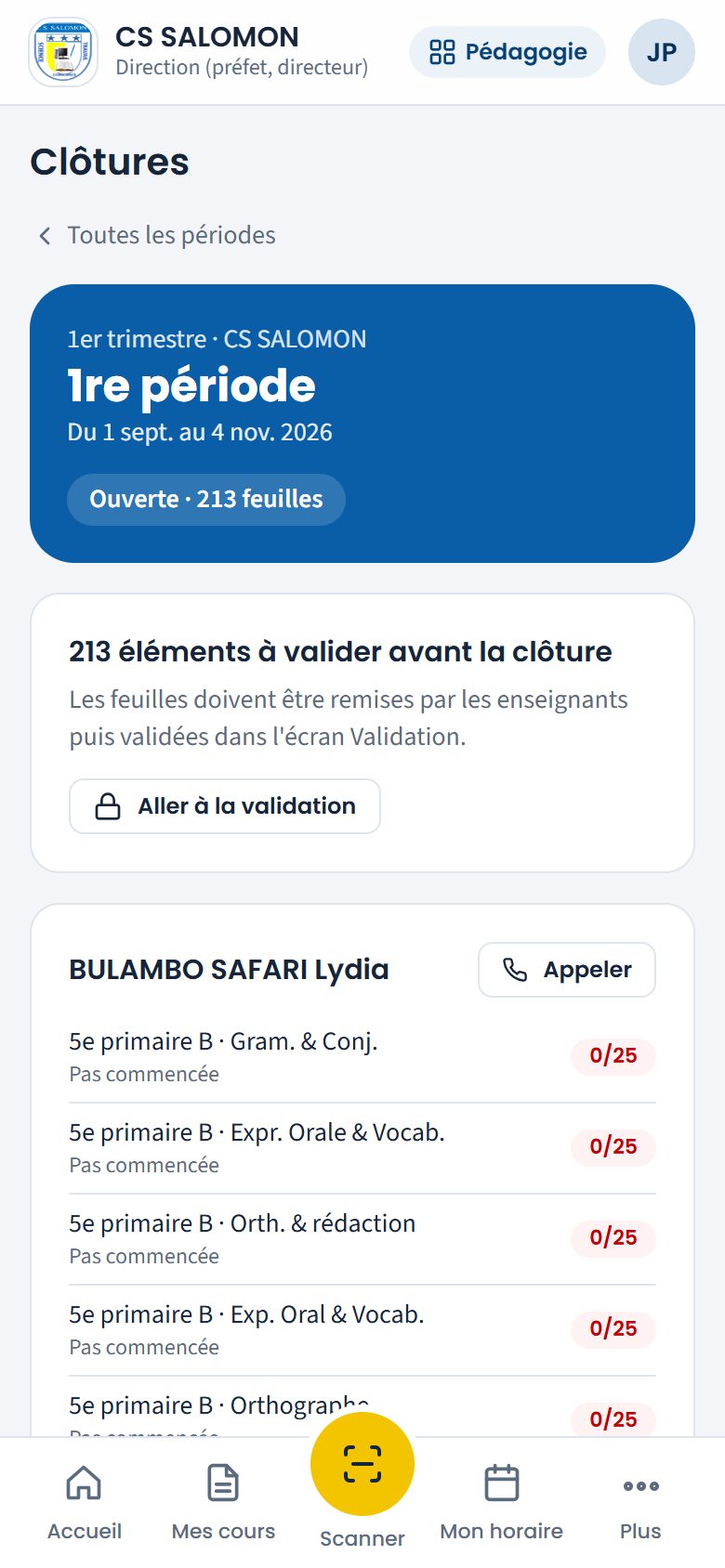 Ce qui bloque la clôture de la 1re période (téléphone)