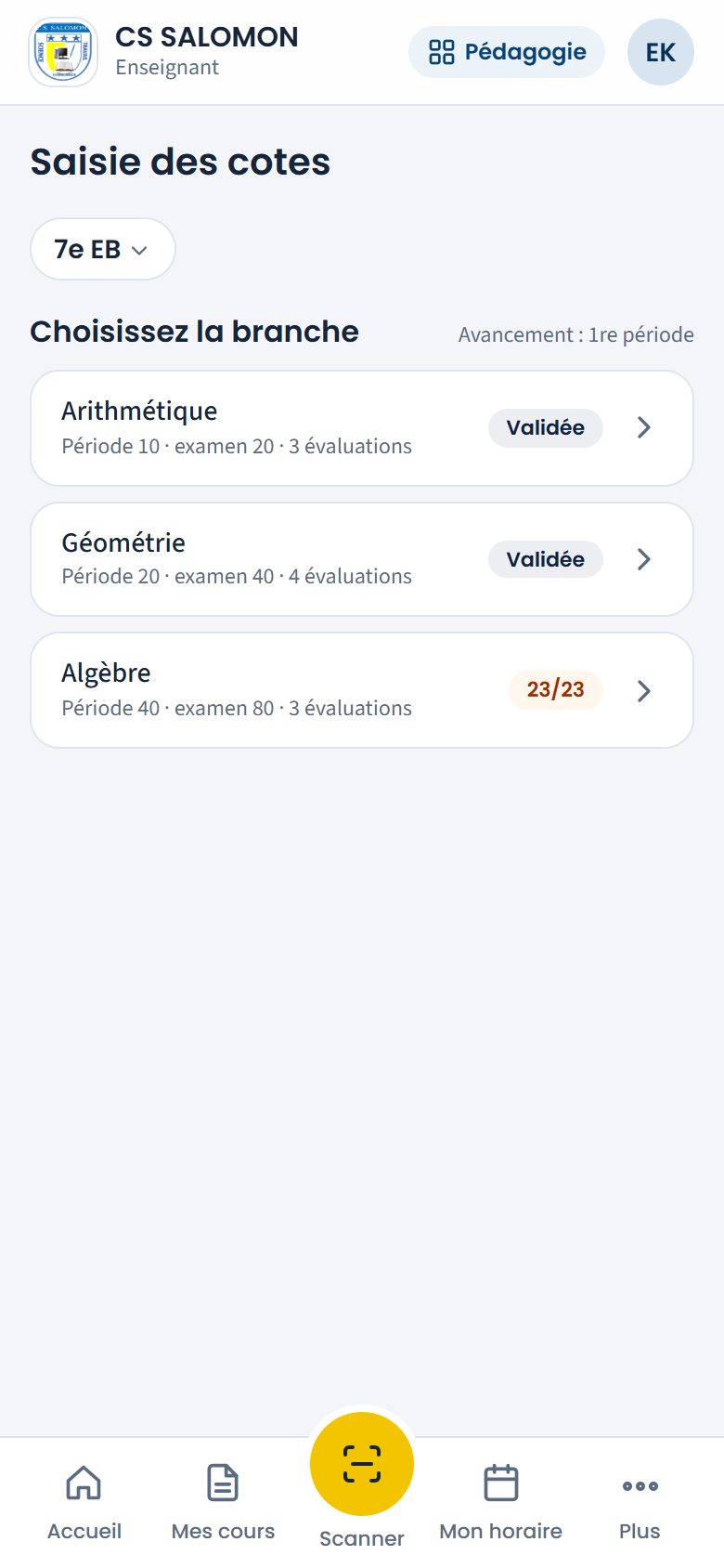 Choix de la branche en 7e EB (téléphone)