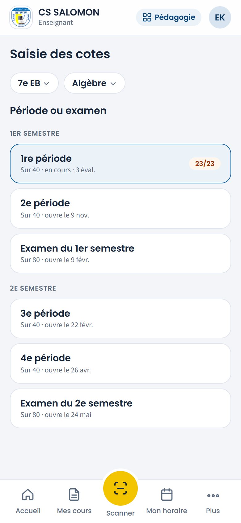 Choix de la période (téléphone)
